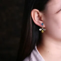 Honey Bee Necklace & Earrings with Austrian Elements Crystal