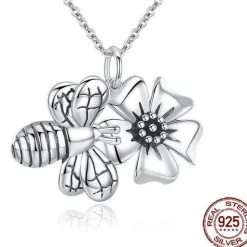 Honey Bee Necklace and Earrings SET-Cutest Little Bees! Sterling Silver