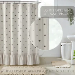 Honey Bee Shower Curtain Embroidered
