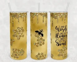 Honey Bee Tumbler, Sweet Works Skinny Tumbler, Bee Cup