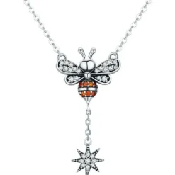 Honey Bee With a Star Jewelry SET : Ring, Necklace, Earrings