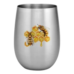 Honey Bees 20 oz. Full Color Printed Stainless Steel Wine Glass
