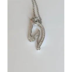 Horse Pendant with CZ in 925 Silver, Elegant and Beautiful!