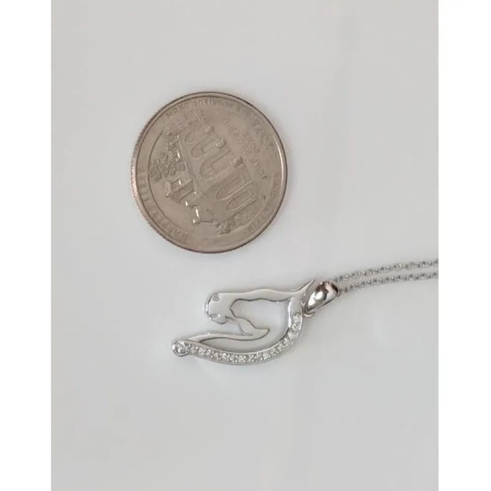 Horse Pendant with CZ in 925 Silver, Elegant and Beautiful!