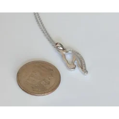 Horse Pendant with CZ in 925 Silver, Elegant and Beautiful!