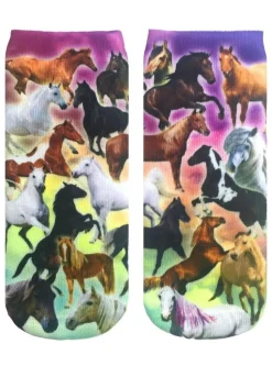 Horse Print Colorful Ankle Socks