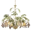 Huarco 6-Lght Chandelier W/Floral-Shaped Glass