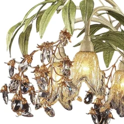 Huarco 6-Lght Chandelier W/Floral-Shaped Glass