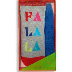 Hue 2-Pack Footsie Socks Christmas Gift Box - Happy Holidays, Fa La La, Santa