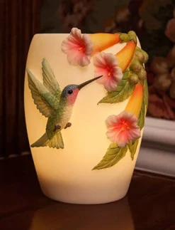Hummingbird & Trumpet Flower Night Lamp Or Owl Lamp