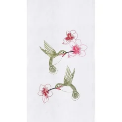 Hummingbird or Bee Happy Kitchen Tea Towel Embroidered