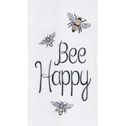 Hummingbird or Bee Happy Kitchen Tea Towel Embroidered