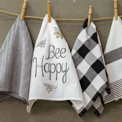 Hummingbird or Bee Happy Kitchen Tea Towel Embroidered