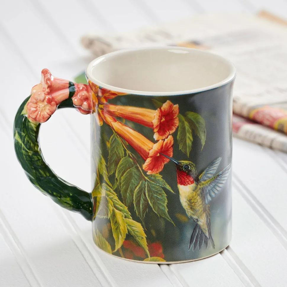 HUMMINGBIRD SCULPTURED MUG ARTWORK BY ROSEMARY MILLETTE