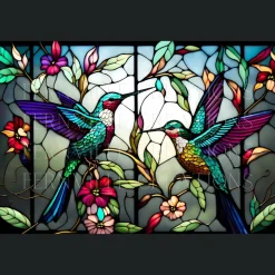 Hummingbird Tempered Glass Square Charcuterie & Serving Board