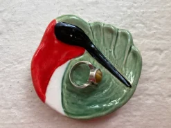 Hummingbird Trinket Dish, Spoonrest or Tea Bag Holder-Handmade in the USA