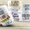 I am Worthy Coffee Mug, Daily Affirmation Mug Inspirational Mug