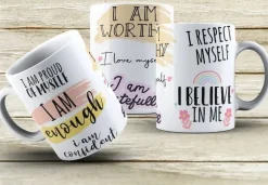 I am Worthy Coffee Mug, Daily Affirmation Mug Inspirational Mug