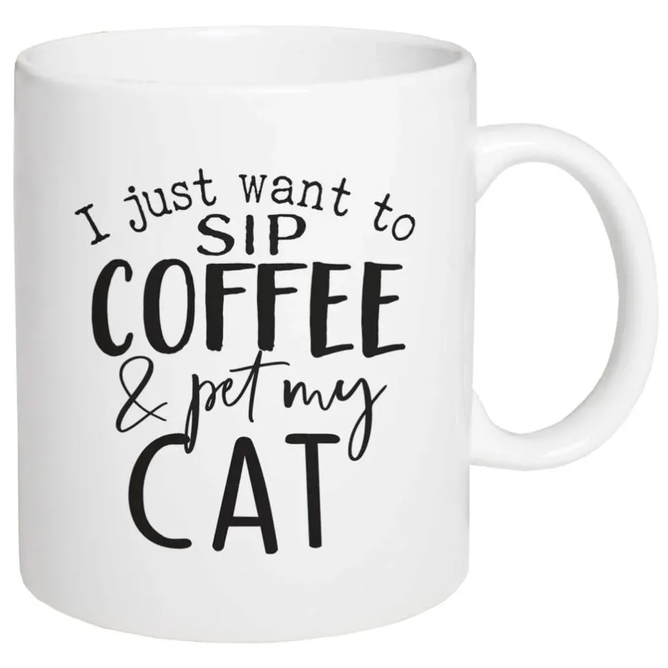 I just want to Sip Coffee and Pet My Cat P Graham Dunn Pet Lovers Coffee Mug