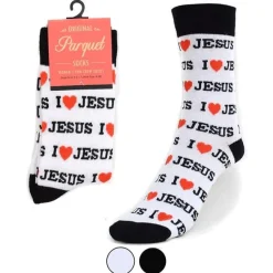 I Love Jesus or Bible Faith Inspired Christian Crew Socks for Men or Women