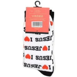 I Love Jesus or Bible Faith Inspired Christian Crew Socks for Men or Women
