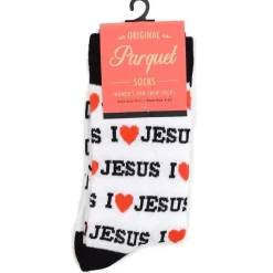 I Love Jesus or Bible Faith Inspired Christian Crew Socks for Men or Women