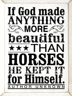 If God Made Anything - Horses Wood Sign