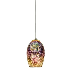 Illusions Pendant Light Fixtures with Hand-Blown Fireworks Glass Globes