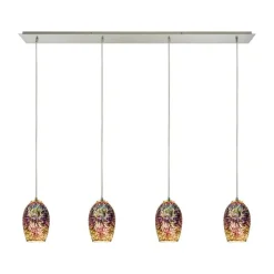 Illusions Pendant Light Fixtures with Hand-Blown Fireworks Glass Globes