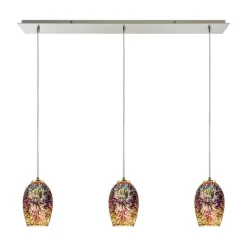 Illusions Pendant Light Fixtures with Hand-Blown Fireworks Glass Globes