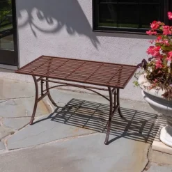 Indoor/Outdoor Iron Garden Table in Antique Bronze "Valley Forge"