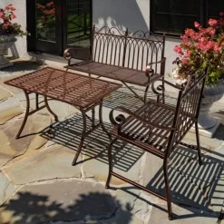 Indoor/Outdoor Iron Garden Table in Antique Bronze 