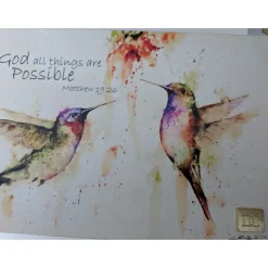 Inspirational Wall Art with Bluebirds or Hummingbirds, Beautiful!