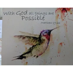 Inspirational Wall Art with Bluebirds or Hummingbirds, Beautiful!