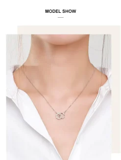 Interlocking Circles Pendant Necklace Sterling Silver, Dainty