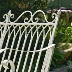Iron Outdoor Rocking Chair Double or Single White or Bronze Beautiful!