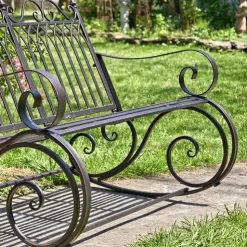 Iron Outdoor Rocking Chair Double or Single White or Bronze Beautiful!