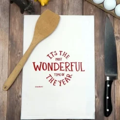 It's the MOST Wonderful Time of the Year Christmas Tea Towel-Handmade with LOVE in the USA