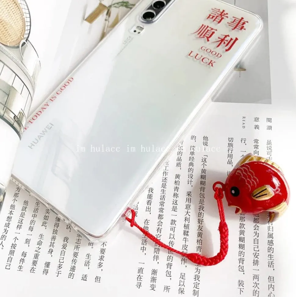 Japanese Lucky Pig or Koi Bell Laniard Handmade