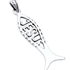 Jesus Fish Charm or Pendant Sterling Silver