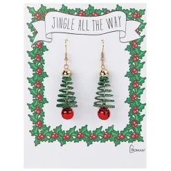 Jingle Bell Spiral Tree Earrings