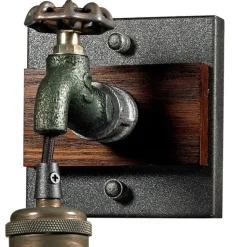 Jonas 1-Lght Industrial Style Lamp Multi-Tone Weathered W/Faucet Motif