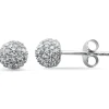 14K White Gold Diamond Disco Ball Style Earrings .55ct G SI