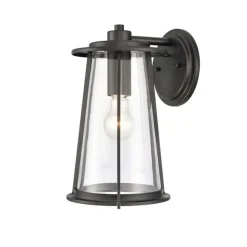 Kennison 13'' High 1-Light Black Metal Outdoor Wall Sconce