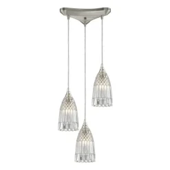 Kersey 3-Lght Trnglr Pndnt W/Cystl