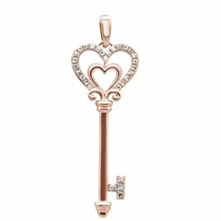 Key to My Heart Pendant 14K Rose Gold with Diamonds