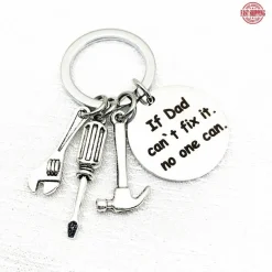 Keychains for Father's Gift-First Love and If Dad Can't Fix It Cute Gifts for Dads Stainless Steel