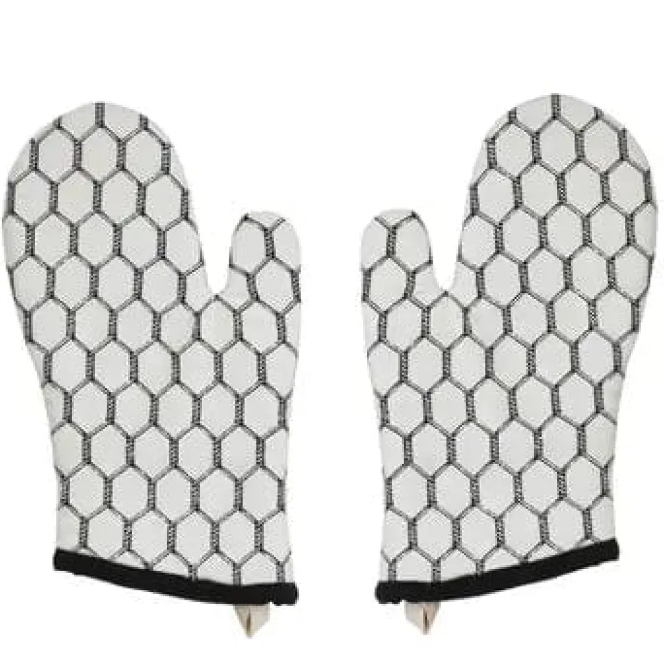 Kitchen Oven Mitts Chicken Wire Design