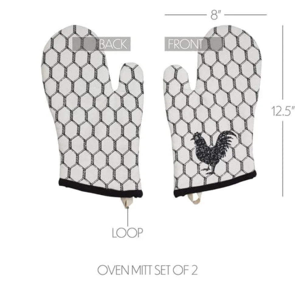 Kitchen Oven Mitts Chicken Wire Design