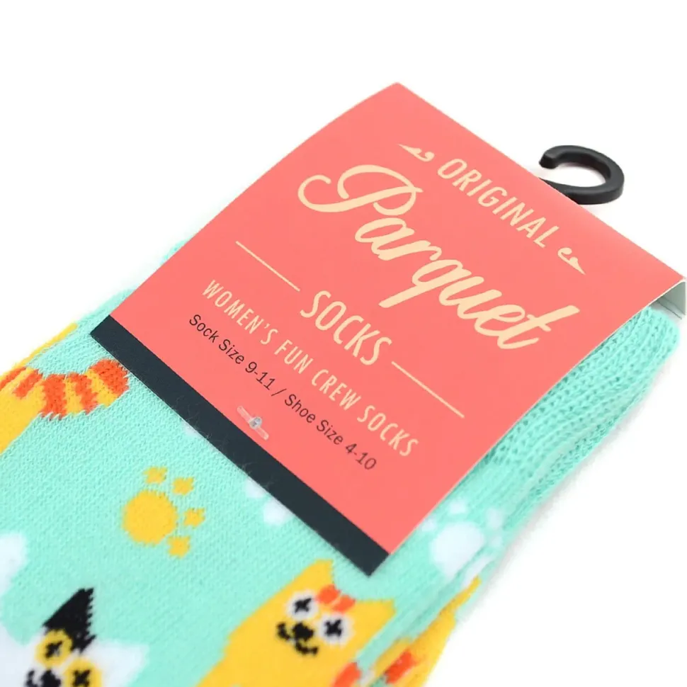 Kitten Cats All Over Crew Socks, 2 Colors, Quality, Unisex